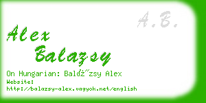 alex balazsy business card